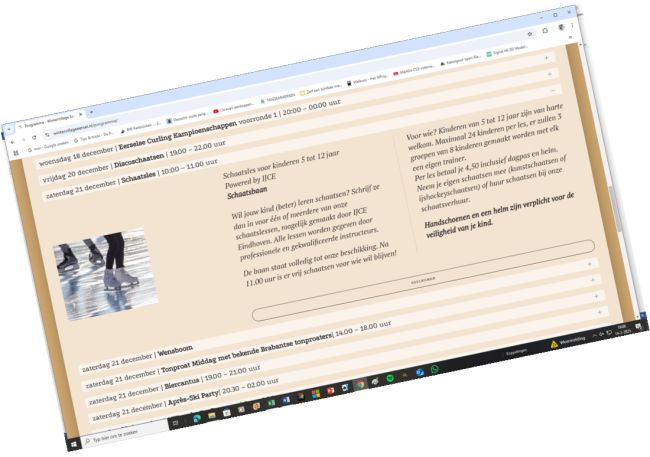 lesgeven op schaatsbaantje